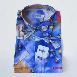 Rare Moschino Mare NEW VTG 1990s Pirates Sea Ship Hawaiian Shirt Size M - Picture 1 of 11