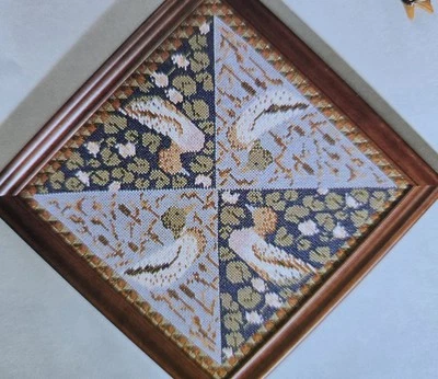 Duck Tile Panel Cushion Needlepoint Pattern Embroidery Water Lily Lotus - image 1 of 3