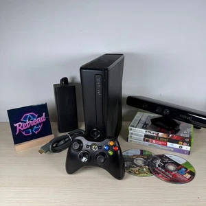 Microsoft Xbox 360 S Console 250GB + 4GB Kinnect Bundle 6 Games Controller HDMI - Picture 1 of 12