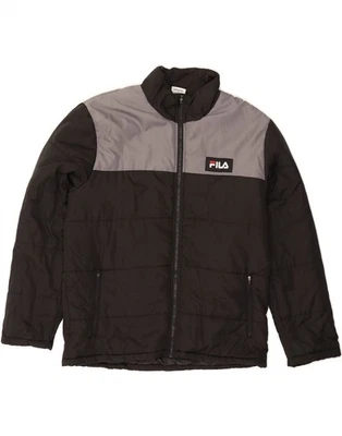 FILA Mens Padded Jacket UK 44 2XL Black Colourblock Polyester IJ02 - Image 1 of 4
