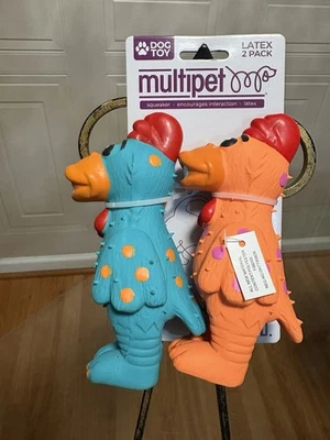 Multipet Globken latex Chicken 5.5" XS Assorted colors Dog Toy Squeaker Set - Image 1 of 4
