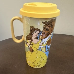 Disney Beauty and the Beast Travel mug with lid. Excellent Preowned condition. - Picture 1 of 5