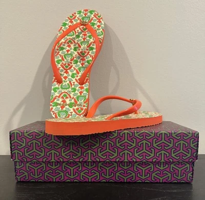 Chanclas TORY BURCH rojo amapola/legado cachemira 605 - talla 7 Foto 1 de 2