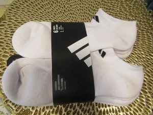 Adidas 6 Pares Zapatos Hombre Talla 8 - 12 Blanco Acolchado No Show Calcetines GRANDES - Imagen 1 de 5