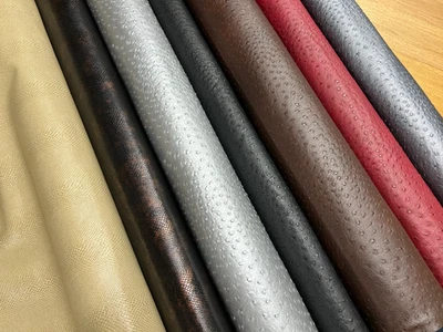 Faux leather fabric 140CM Snakeskin ostrich material upholstery craft colours - Image 1 of 3