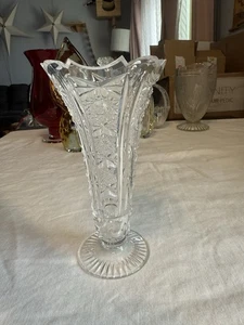 Knospenvase fein geschliffener Kristall 8" hoch antik - Bild 1 von 14