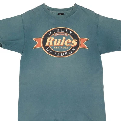 CAMISETA VINTAGE HARLEY DAVIDSON RULES SAN DIEGO 1995 TALLA GRANDE HECHA EN EE. UU. Foto 1 de 4