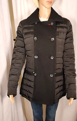 Abrigo clásico vintage Tommy Hilfiger para mujer talla M Guisante Y2K negro mezcla de poli lana Foto 1 de 4