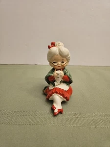 Figura de Navidad Lefton Mrs. Claus Cerámica Estante Cuidador Años 50 4830 - Imagen 1 de 14