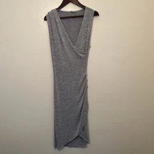 Aritzia Wilfred Free Izidora Wrap High Low T-Shirt Dress, Gray- S - Picture 1 of 9