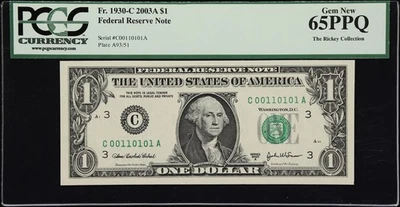 00110101 - TRUE BINARY - PCGS 65  RICKEY COLLECTION SERIES - DECIMAL #053 - RCTB - Image 1 of 2