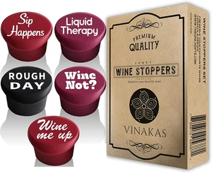Funny Silicone Wine Stopper Set Must Have Wine Accessories Perfect Wine Gifts - Picture 1 of 12