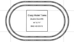 Bachmann E-Z Track HO Scale Double Oval #15 Basic Train Track Set - 44" X  71" - Picture 1 of 4