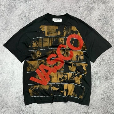 Vasco Rossi Vintage 90s Big Logo Rock Music Y2K Black T-Shirt Men’s Size L - Image 1 of 4