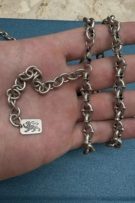 "Collar de cadena de plata maciza con espiga de cable 925 de 9 mm 18"" + extensión de 4"" 64 g" Foto 1 de 4