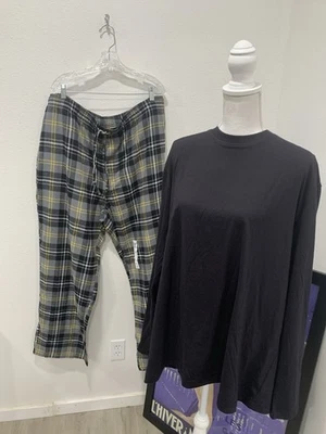 NEW Sonoma Men’s Sz XXL Flannel Pajama PJ’s Lounge Set Black Plaid NWOT - Image 1 of 4