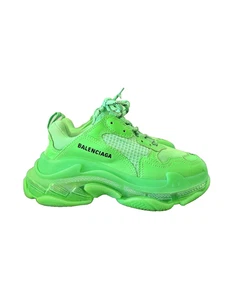 Balenciaga Triple S Trainer Neon Green Women's Size 8 *Box/Laces/Duster Included - Picture 1 of 24