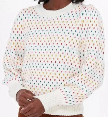 Nuevo con etiquetas Suéter Talbots Estilo Capa Marina Mujeres Tejido Arco Iris Confeti Cuello Redondo Talla S Foto 1 de 4