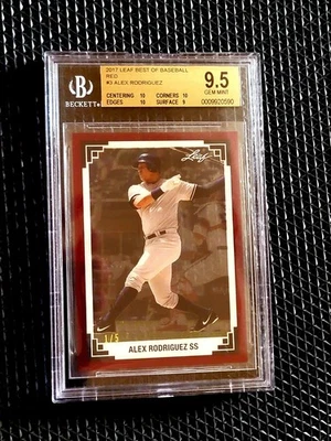 2017 Leaf Best of Baseball Alex Rodriguez Throwback RED #3 #d 1/5 BGS 9.5 POP 1 - Image 1 of 4