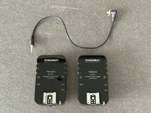 2x YONGNUO YN622C E-TTL Wireless Flash Trigger Transceiver plus cable - like new - Picture 1 of 3