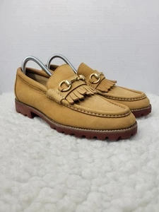 Vtg 80's Gucci Horsebit Y2K Womens Size 10 Loafer Brown Leather Fringed Shoes - Picture 1 of 11