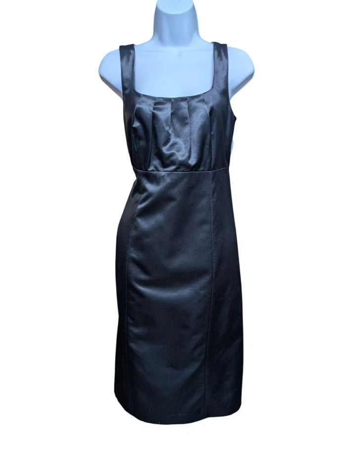 Vestido para mujer Banana Republic negro mezcla seda forrado talla 10 Foto 1 de 4