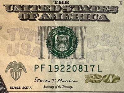 BIRTHDAY August , 17 1922 Serial Number 2017A $20 Dollar Bill Note PF19220817L - Image 1 of 3