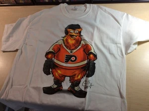New NHL Gildan Philadelphia Flyers White Gritty #00 Jersey T-Shirt Sz XL - Picture 1 of 2