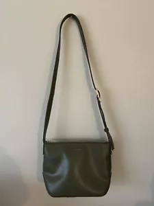 Crossbody Shoulder Bag Olive Green Leather Adjustable - Picture 1 of 5
