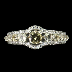 Anillo De Morganita Simulada De 5Mm En Plata Esterlina 925 Talla 7 - Imagen 1 de 10