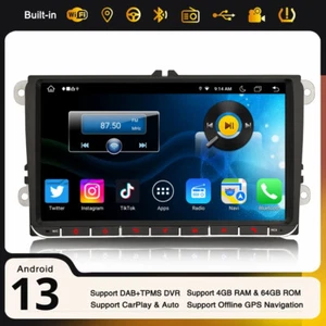 9" 64Go Android 14 Navi CarPlay Autoradio Pour VW Passat Caddy Golf Tiguan Skoda - Photo 1/23