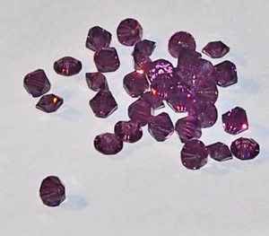 25 Swarovski Lila Glas Abstandshalter Facettenschliff Österreich 5mm - Bild 1 von 5