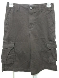 Boys Size 12 Cherokee Brown Adjustable Waist Band Cargo Shorts Cotton 1456 - Picture 1 of 10
