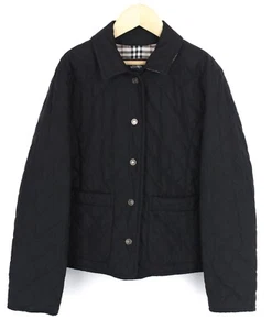 BURBERRY Danol-A120 Jacket Girl's 8 YEARS Snap Buttons Quilted Polo Collar Black - Picture 1 of 10