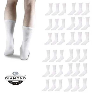 Wholesale Bulk Lot Men Solid White Sports Socks Casual Cotton Size 9-11 10-13 - Picture 1 of 4