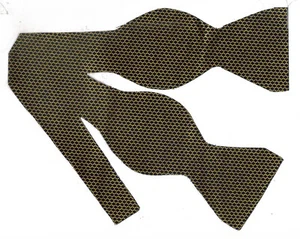 Black & Gold Bow tie, Metallic Gold Mesh Design, Wedding, Prom, Self-tie Bow tie - Picture 1 of 5