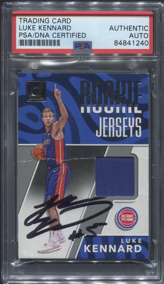 Luke Kennard Signed 2017-18 Donruss Rookie Jerseys RC Card Auto PSA/DNA Slab - Image 1 of 2