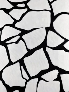 2.5M White Black Large Giraffe Animal Print Crepe Chiffon Dressmaking Fabric - Picture 1 of 4