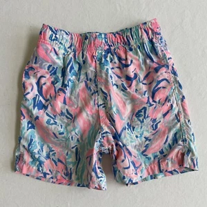 LILLY PULITZER BOYS CAPRI COSMIC CORAL CRACKED UP SWIM TRUCK SIZE M - Picture 1 of 3
