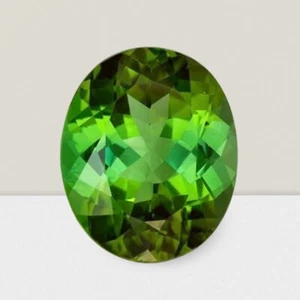 Green Tourmaline Oval Cut Gemstone 5 Cts - 12x10 mm VVS Loose Gem - Picture 1 of 6