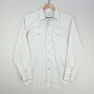 H Bar C Western Shirt Mens 16-35 White Check Pearl Snap California Ranchwear - Picture 1 of 13