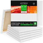 Canvases for Painting 10 x 10 Inches Pack of 8 Stretched Canvas 100% Cotton P...