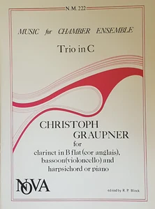 Trio in C for Clarinet Bassoon Piano Ensemble Music Book - Christopher Graupner! - Picture 1 of 3