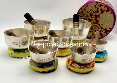 Set of 7 Singing bowl-Tibetan singing bowl-Meditation bowl-spiritual-Healer - Image 1 of 4