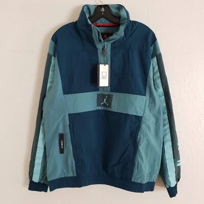 Air Jordan Wings 1/2 zip SAMPLE Windwear Jacket Men Medium Teal Green/Indigo. - Image 1 of 4