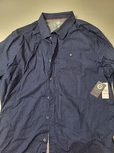 FLAG & ANTHEM Madeflex Mens XXL Geometric Design Blue Long Sleeve Shirt - Picture 1 of 13