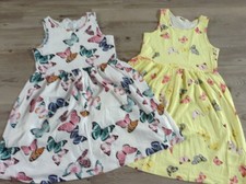 (6) H+M   GIRLS  SMALL PRETTY BUNDLE OF BUTTERFLY PRINT  DRESSES 8-10YRS