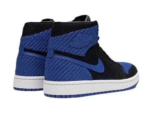 NIKE AIR JORDAN 1 Retro Flyknit BG Black Royal Blue Size 6Y 38.5 NEW IN BOX - Picture 1 of 14