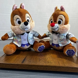 Chip N Dale 8” Plush Set Disney Parks Exclusive 100 Years Chipmunks Tuxedo New - Picture 1 of 6