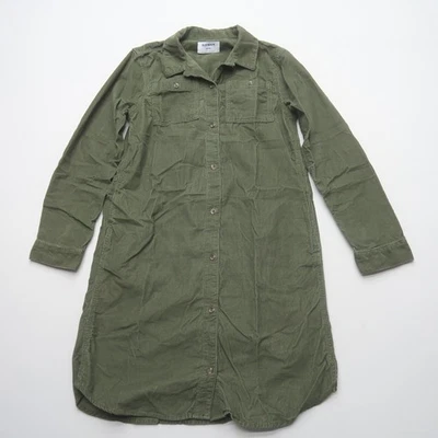 Old Navy Girls Youth Corduroy Shirt Dress Size XXL (14) Green Collared Cotton - Image 1 of 4